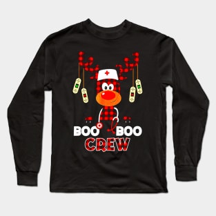 Boo Boo Crew Reindeer Nurse Long Sleeve T-Shirt